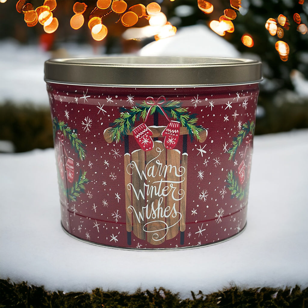 Popcorn Tin Warm Winter Wishes- 2-Gallon